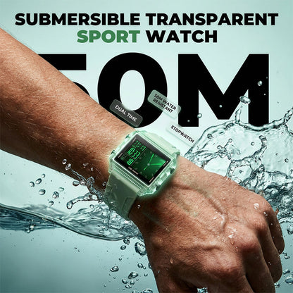 ⌚50% DE RÉDUCTION💎Montre digitale transparente étanche – Design vintage, affichage clair – Résiste aux éclaboussures, confortable au poignet – parfaite pour un look rétro-futuriste au quotidien✨