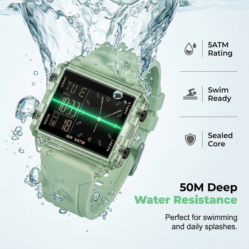 ⌚50% DE RÉDUCTION💎Montre digitale transparente étanche – Design vintage, affichage clair – Résiste aux éclaboussures, confortable au poignet – parfaite pour un look rétro-futuriste au quotidien✨