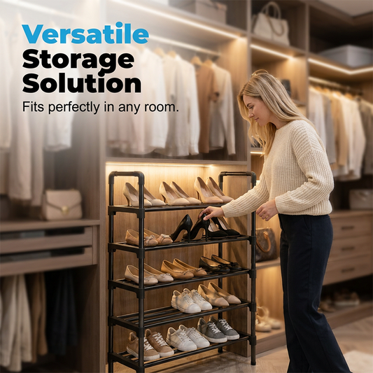 👟📦 Étagère à chaussures multicouche – Grande capacité, montage sans outils, structure robuste pour une entrée bien rangée 🏠💪