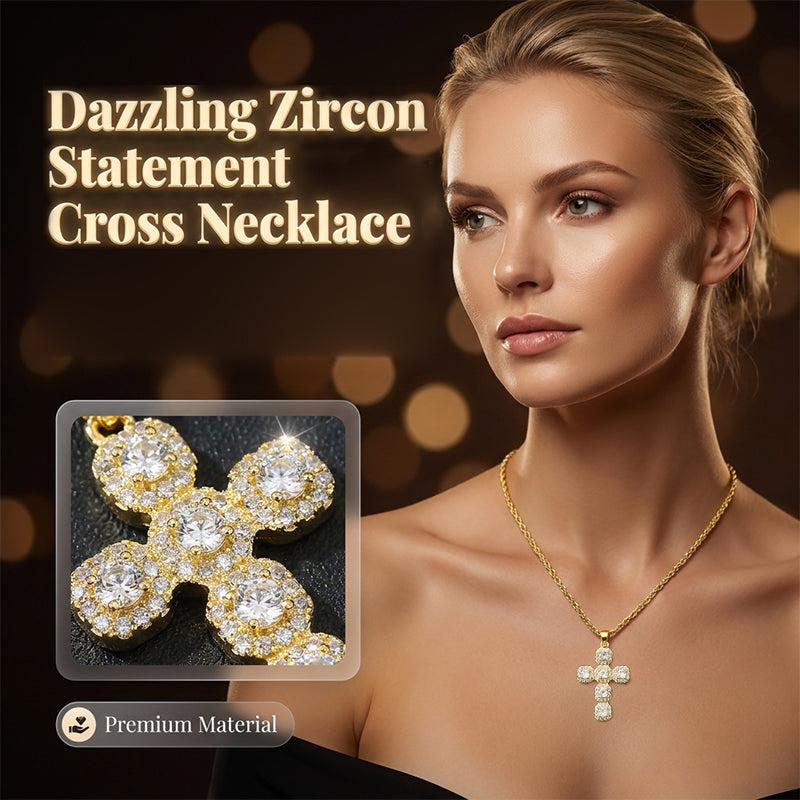 ⏳Spécial à durée limitée⏰Pendentif Croix Chrétienne Incrustée de Zircon en Cuivre📿✝️💎
