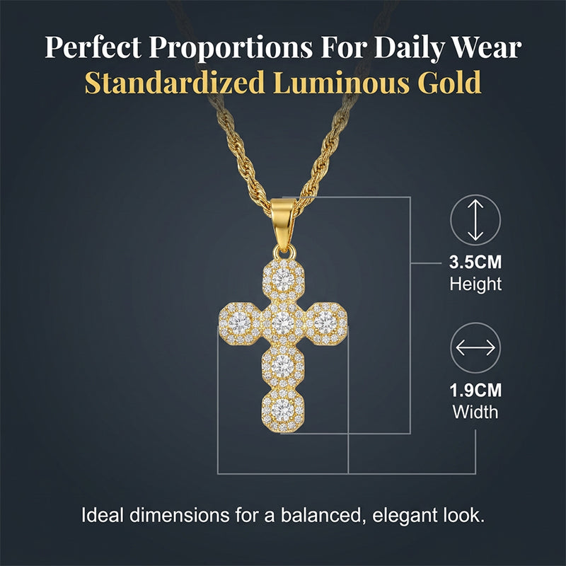 ⏳Spécial à durée limitée⏰Pendentif Croix Chrétienne Incrustée de Zircon en Cuivre📿✝️💎