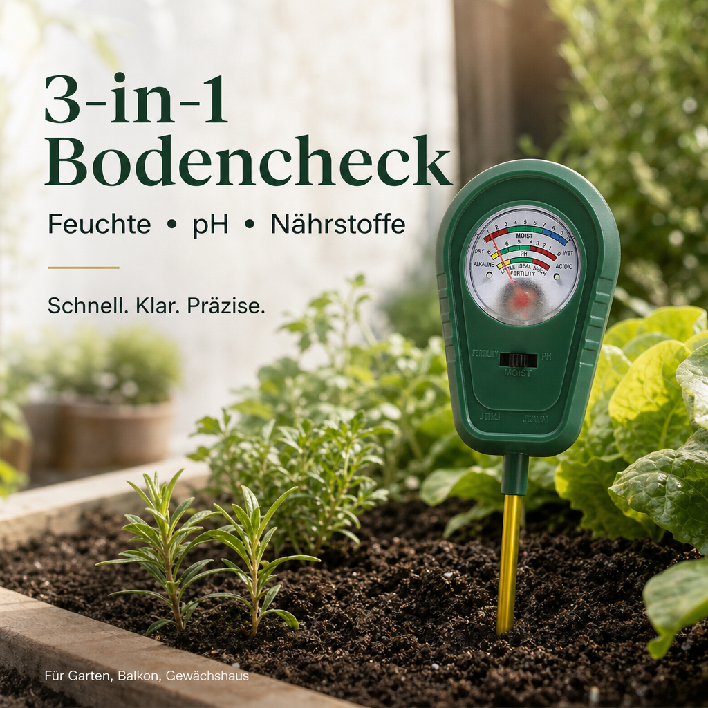 🌱 50 % DE RÉDUCTION ! 🔥 Analyseur de sol 3 en 1 avec affichage à aiguille – Mesure le pH, l'humidité et la luminosité – Idéal pour le jardin, la pelouse ou les plantes en pot – Montage facile, sans piles 🌿