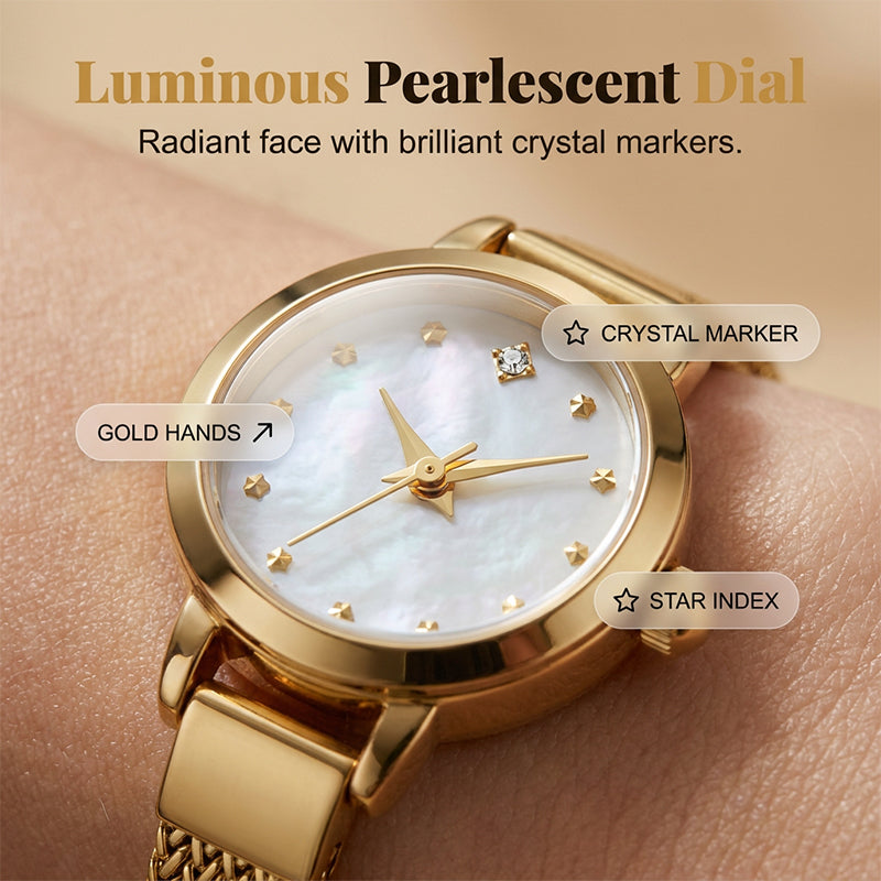 ⌚️🌸 OFFRE LIMITÉE 50% DE RÉDUCTION💎Montre Bracelet Élégante pour Femme – Bracelet Maillé Fin, Cadran Minimaliste, Accents Brillants – Parfaite pour le Bureau, les Rendez-vous ou le Glamour Quotidien ✨👗