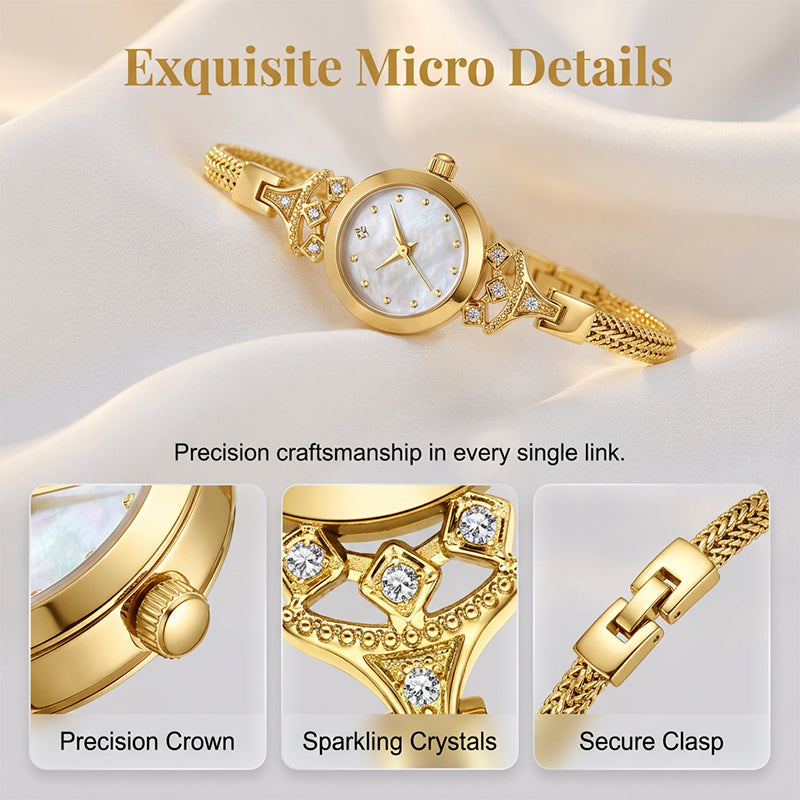 ⌚️🌸 OFFRE LIMITÉE 50% DE RÉDUCTION💎Montre Bracelet Élégante pour Femme – Bracelet Maillé Fin, Cadran Minimaliste, Accents Brillants – Parfaite pour le Bureau, les Rendez-vous ou le Glamour Quotidien ✨👗