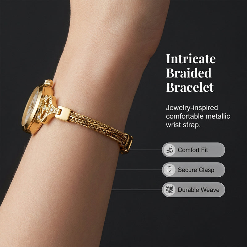 ⌚️🌸 OFFRE LIMITÉE 50% DE RÉDUCTION💎Montre Bracelet Élégante pour Femme – Bracelet Maillé Fin, Cadran Minimaliste, Accents Brillants – Parfaite pour le Bureau, les Rendez-vous ou le Glamour Quotidien ✨👗
