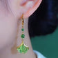 🍃 PROMO LIMITÉE 50% DE RÉDUCTION ! 💥 Boucles d'Oreilles Feuille Ginkgo Pompons – Pierre Verte, Ultra-Légères, Élégantes ✨