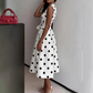👗 PROMO LIMITÉE 50% DE RÉDUCTION ! 💥 Robe Femme Sans Manches Col V à Pois – Classique, Ceinture Ajustable, Polyvalente ✨