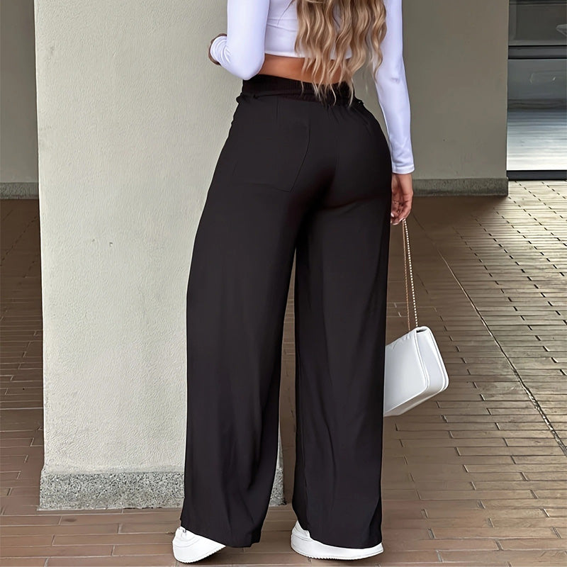 👖 PROMO LIMITÉE 50% DE RÉDUCTION ! 💥 Pantalon Taille Haute Jambe Droite – Couture Frontale, Élastique Dos, Polyvalent ✨