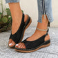 Sandales confortables vintage à bout ouvert pour femme