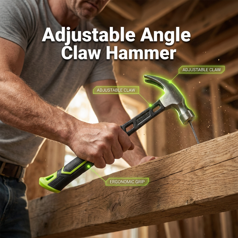 🔨PROMO LIMITÉE -50%✨Marteau Griffe Multifonctionnel Industriel – Acier Forgé Haute Carbone, Guide-Clou Magnétique, Manche Ergonomique Anti-Vibration · Angle Réglable 💪