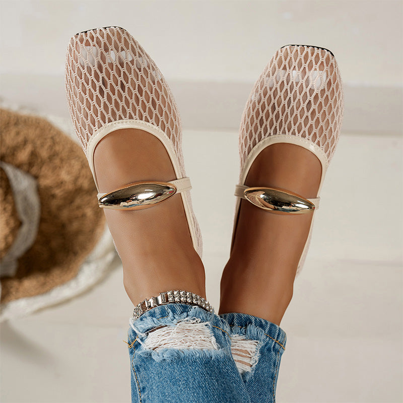 ⏳Offre limitée 50% de réduction⏰Escarpins plats élégants à découpes aérées pour femmes🥿