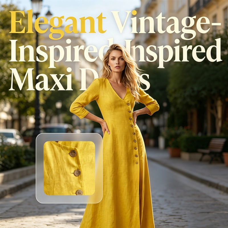 Robe chemise à manches longues style vintage