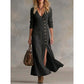 Robe chemise à manches longues style vintage