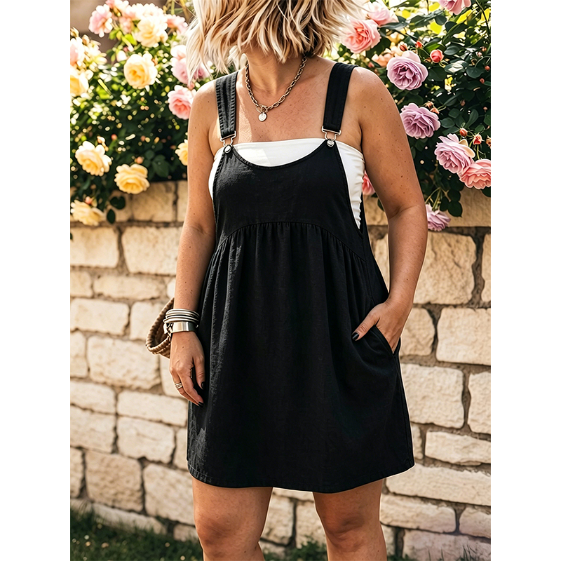 👗 PROMO LIMITÉE 50% DE RÉDUCTION ! 💥 Robe Salopette Décontractée Femme – Faux Jean, Coupe Ample, Polyvalente ✨