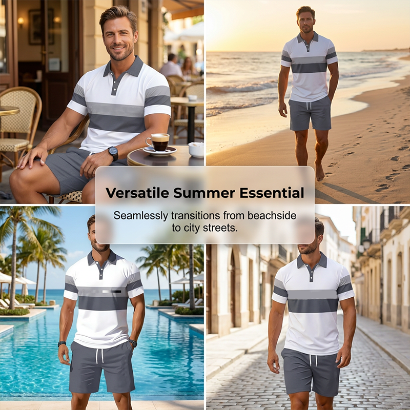 👕 50% DE RÉDUCTION ! ☀️ Ensemble 2 pièces pour homme (chemise et short) – Confortable, respirant et polyvalent – Idéal pour l'été, les loisirs ou les voyages – Style décontracté et frais 🩳✨