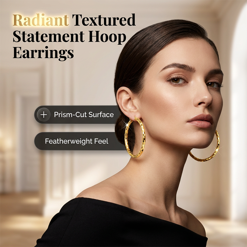 📢📢50 % DE RÉDUCTION⏰Créoles Texturées Minimalistes pour Femme – Bijoux Ronds Statement