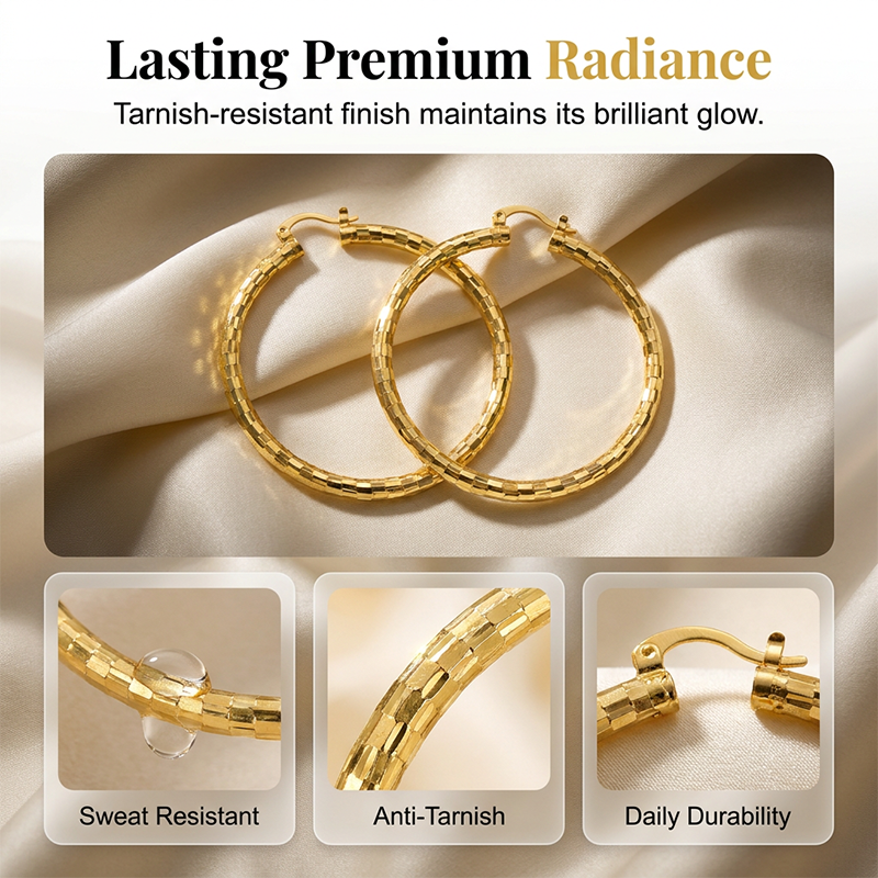 📢📢50 % DE RÉDUCTION⏰Créoles Texturées Minimalistes pour Femme – Bijoux Ronds Statement