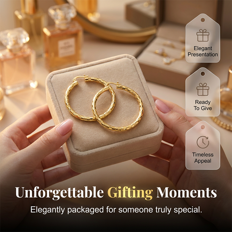 📢📢50 % DE RÉDUCTION⏰Créoles Texturées Minimalistes pour Femme – Bijoux Ronds Statement