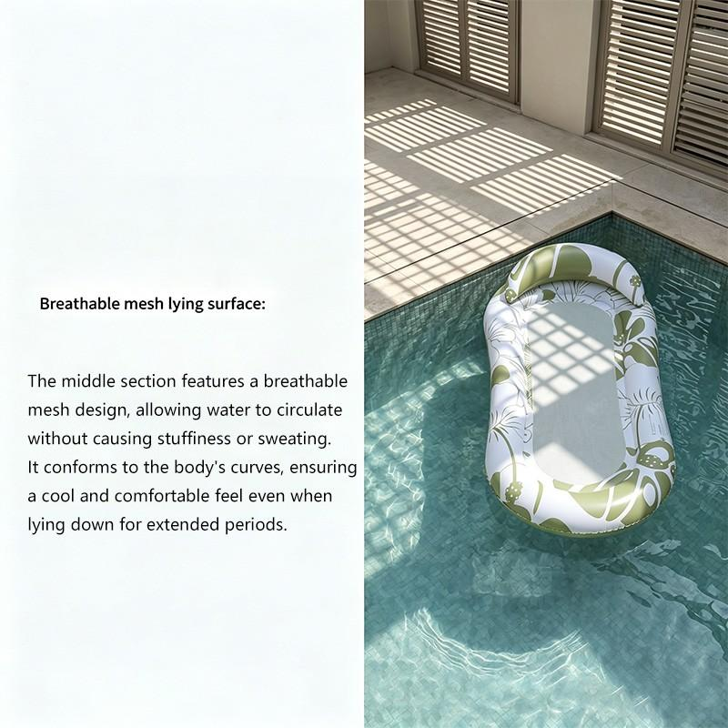 📢📢50 % DE RÉDUCTION !! ⏰Hamac Flottant Gonflable pour Piscine avec Centre en Filet – Confort & Fraîcheur pour l'Été