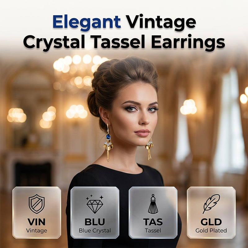 ⏰Boucles d'Oreilles Pendantes Strass Vintage Élégantes