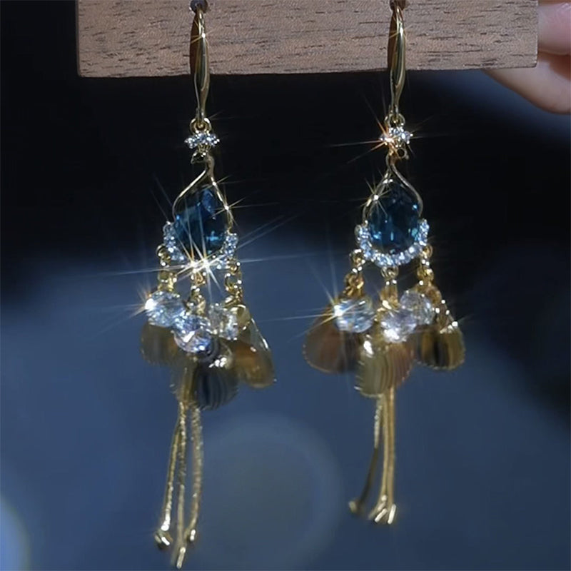 ⏰Boucles d'Oreilles Pendantes Strass Vintage Élégantes