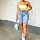 Short en jean déchiré grande taille pour femme
