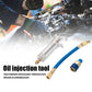 🔧 PROMO -50%❄️Injecteur Colorant & Huile Climatisation Auto – Laiton Premium Haute Résistance, Tuyau 2500 PSI, Raccord Rapide R134a, Corps Transparent Gradué · 230g ✨