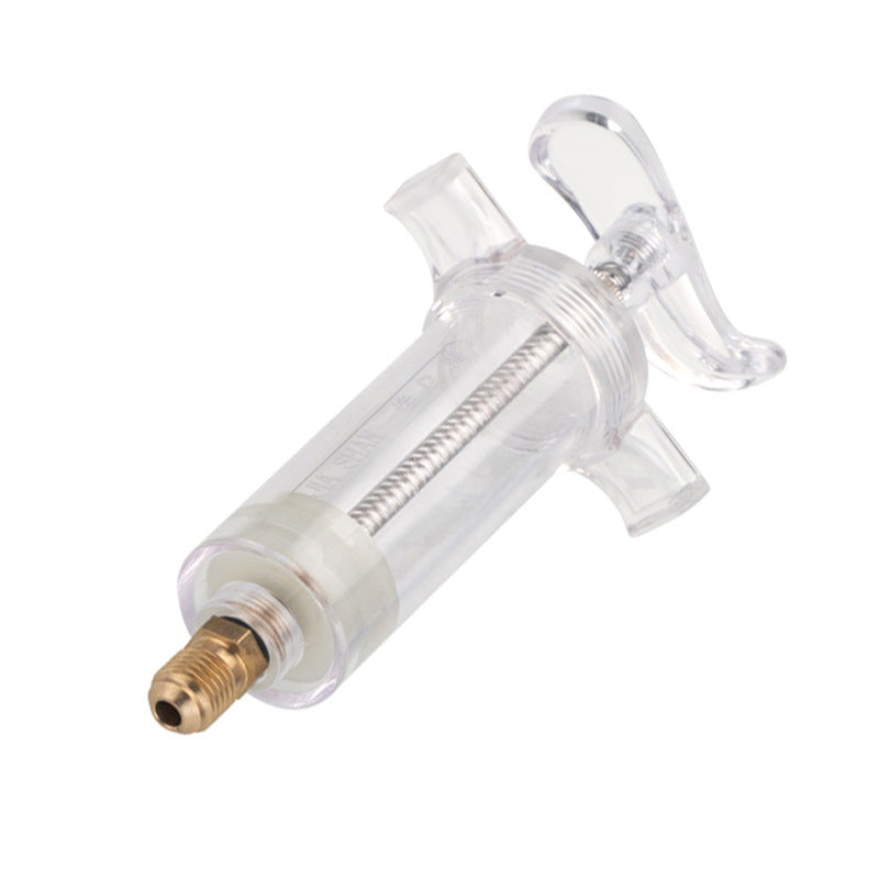 🔧 PROMO -50%❄️Injecteur Colorant & Huile Climatisation Auto – Laiton Premium Haute Résistance, Tuyau 2500 PSI, Raccord Rapide R134a, Corps Transparent Gradué · 230g ✨