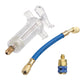 🔧 PROMO -50%❄️Injecteur Colorant & Huile Climatisation Auto – Laiton Premium Haute Résistance, Tuyau 2500 PSI, Raccord Rapide R134a, Corps Transparent Gradué · 230g ✨