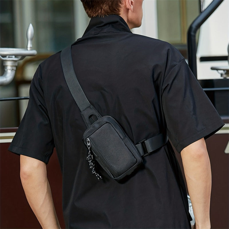 📢📢50 % DE RÉDUCTION !! ⏰Sac Bandoulière Homme Urban Commuter – Tissu Polyester Résistant Eau, Compartiments Organisés Passeport Téléphone Clés, Sangle Réglable 3 Ports · Ultraléger · Noir ✨