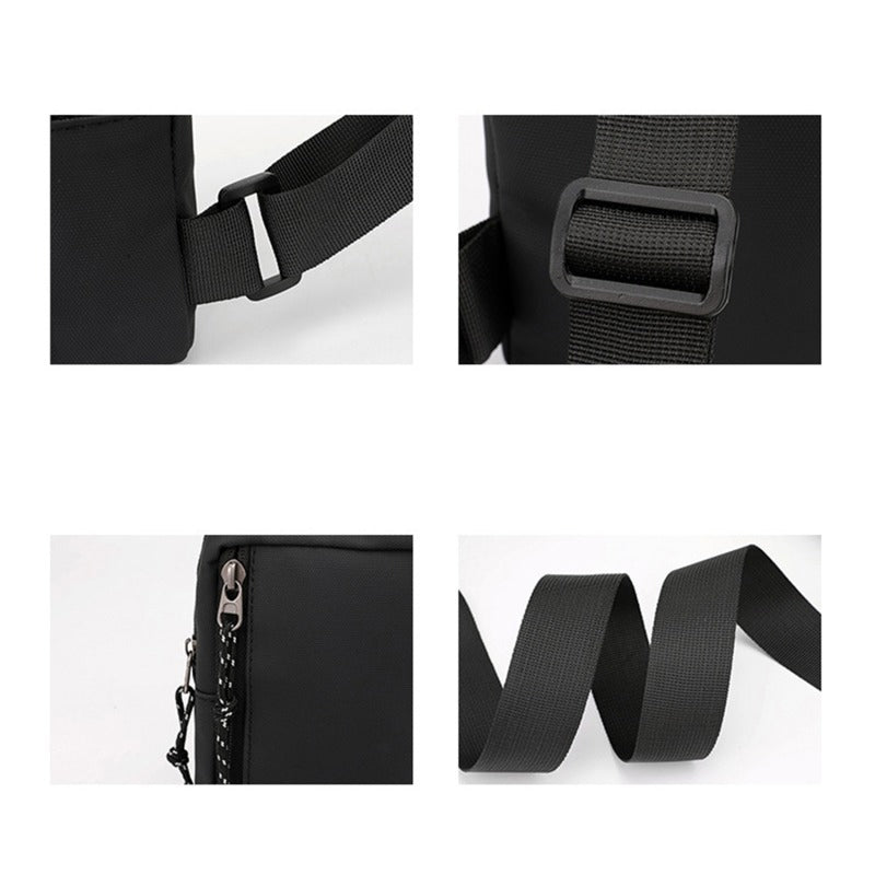 📢📢50 % DE RÉDUCTION !! ⏰Sac Bandoulière Homme Urban Commuter – Tissu Polyester Résistant Eau, Compartiments Organisés Passeport Téléphone Clés, Sangle Réglable 3 Ports · Ultraléger · Noir ✨