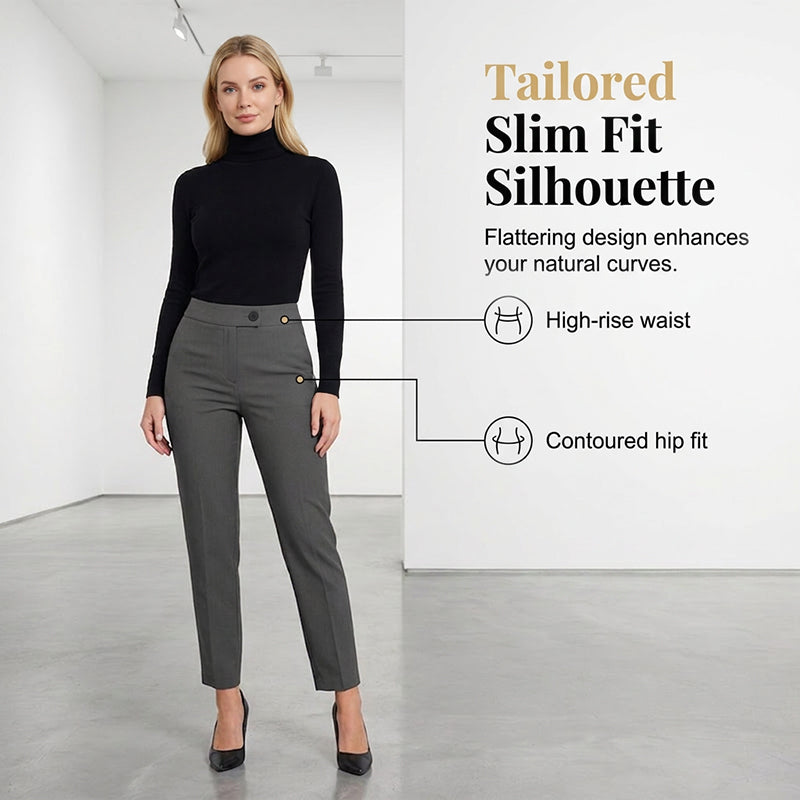 Pantalon Tailleur Cropped Taille Haute Femme