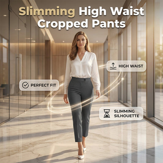 Pantalon Tailleur Cropped Taille Haute Femme