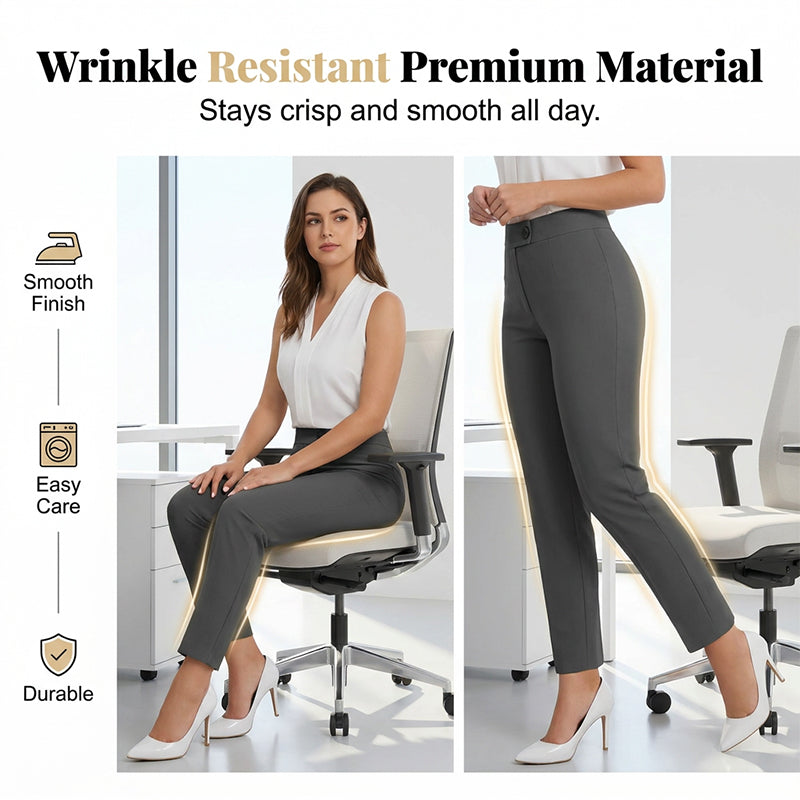 Pantalon Tailleur Cropped Taille Haute Femme
