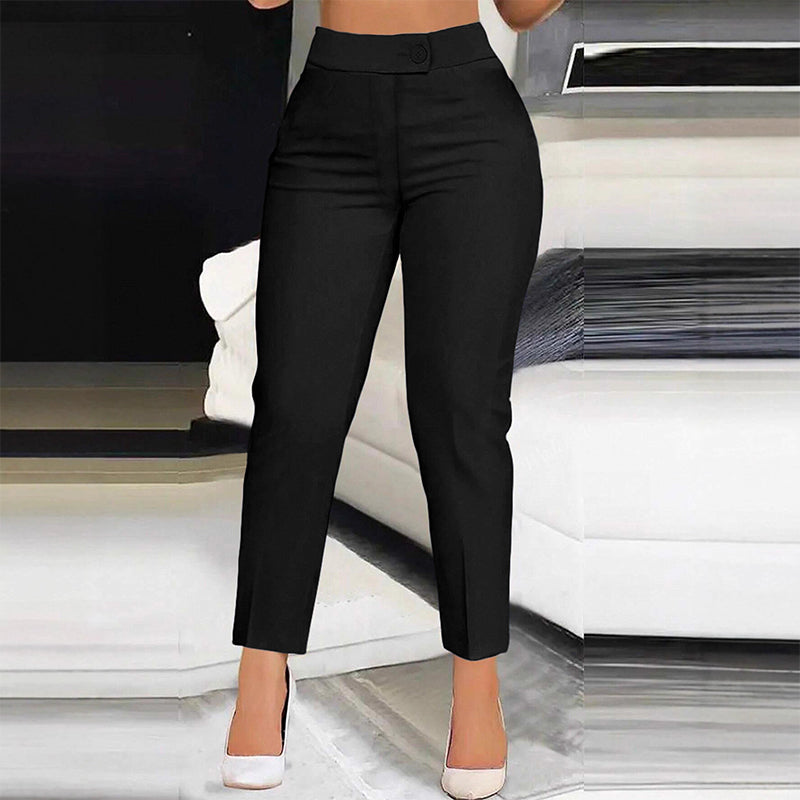 Pantalon Tailleur Cropped Taille Haute Femme