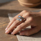 💍Bague Vintage Ajustable Ouverte Zircon Goutte – Filigrane Floral Antique Élégance Rétro Quotidien Événements, Double Zircon Éclat Irisé Mystique Captivant, Cuivre Léger Sans Irritation · 5 Motifs✨