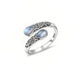 💍Bague Vintage Ajustable Ouverte Zircon Goutte – Filigrane Floral Antique Élégance Rétro Quotidien Événements, Double Zircon Éclat Irisé Mystique Captivant, Cuivre Léger Sans Irritation · 5 Motifs✨