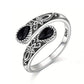 💍Bague Vintage Ajustable Ouverte Zircon Goutte – Filigrane Floral Antique Élégance Rétro Quotidien Événements, Double Zircon Éclat Irisé Mystique Captivant, Cuivre Léger Sans Irritation · 5 Motifs✨