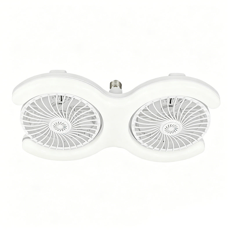 💡 -50%🔥Ventilateur Plafond LED Double Tête E27 – Double Rangée Grande Capacité Ventilation Refroidissement Instantané, LED Haute Transmittance Sans Scintillement Économie Énergie, Ultra-Silencieux Installation Secondes · Blanc ✨