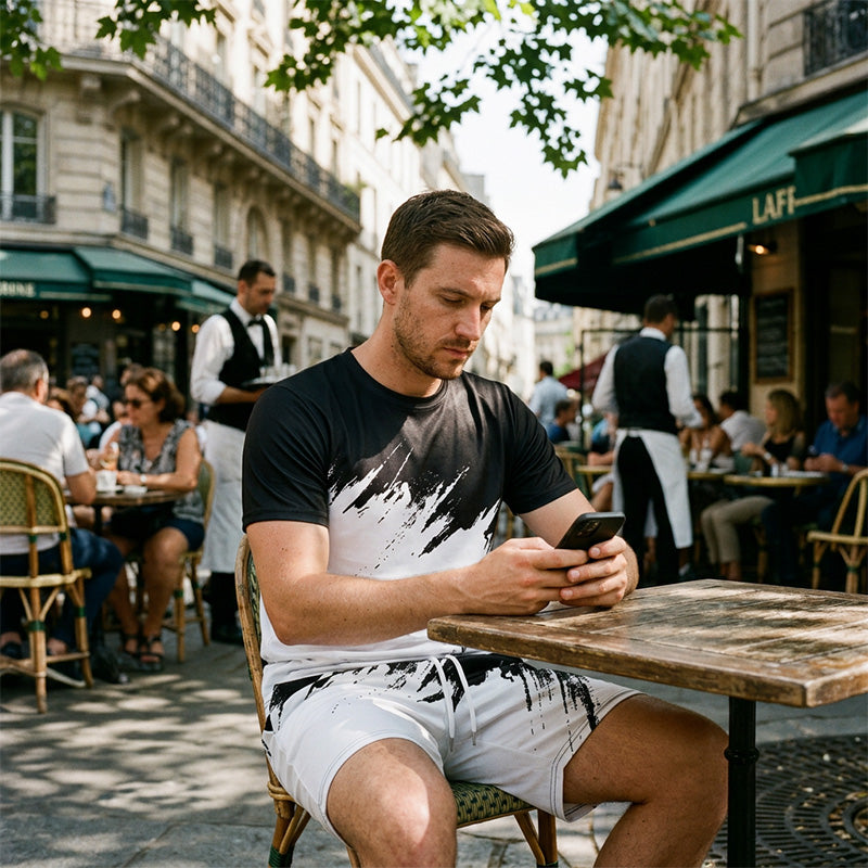 👕 OFFRE LIMITÉE -50 % ! 💥 Ensemble décontracté à imprimé dynamique pour homme – Coups de pinceau 3D, tissu doux, coupe ergonomique ✨