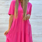 👗✨ PROMO FLASH 50% ! Robe à Boutons Couleur Unie – Col Revers, Coupe A-Ligne, Tissu Coton & Lin, Manches Courtes, Tailles S-3XL, Idéale Printemps & Été