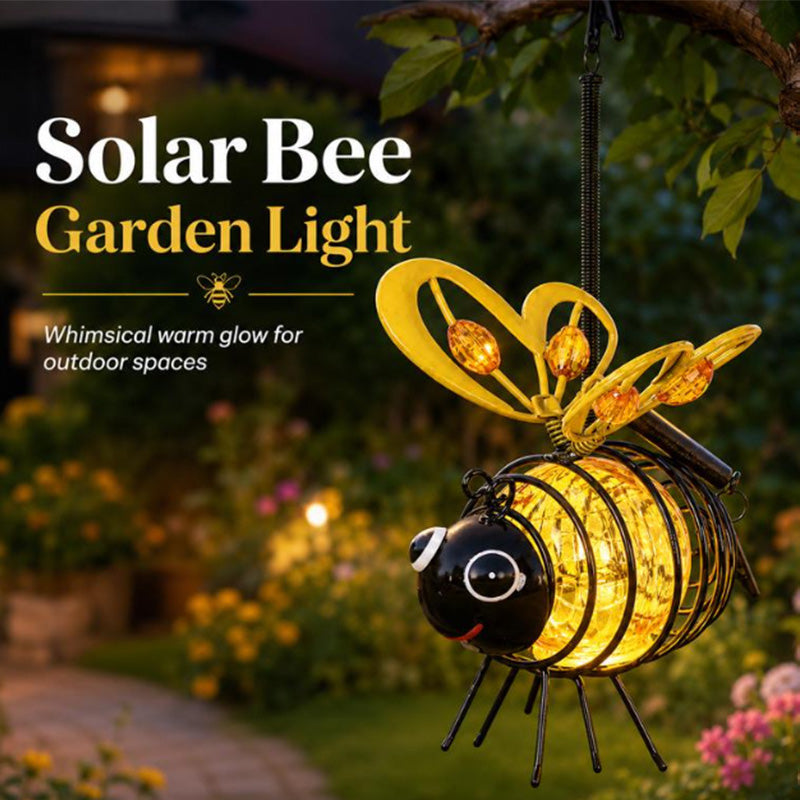 🐝PROMO FLASH 50%🌸Lumière Abeille Solaire Suspendue – Métal, Allumage Auto Crépuscule, Résiste Intempéries, 6-12h d'Éclairage, Idéale Jardin & Balcon 🏡✨