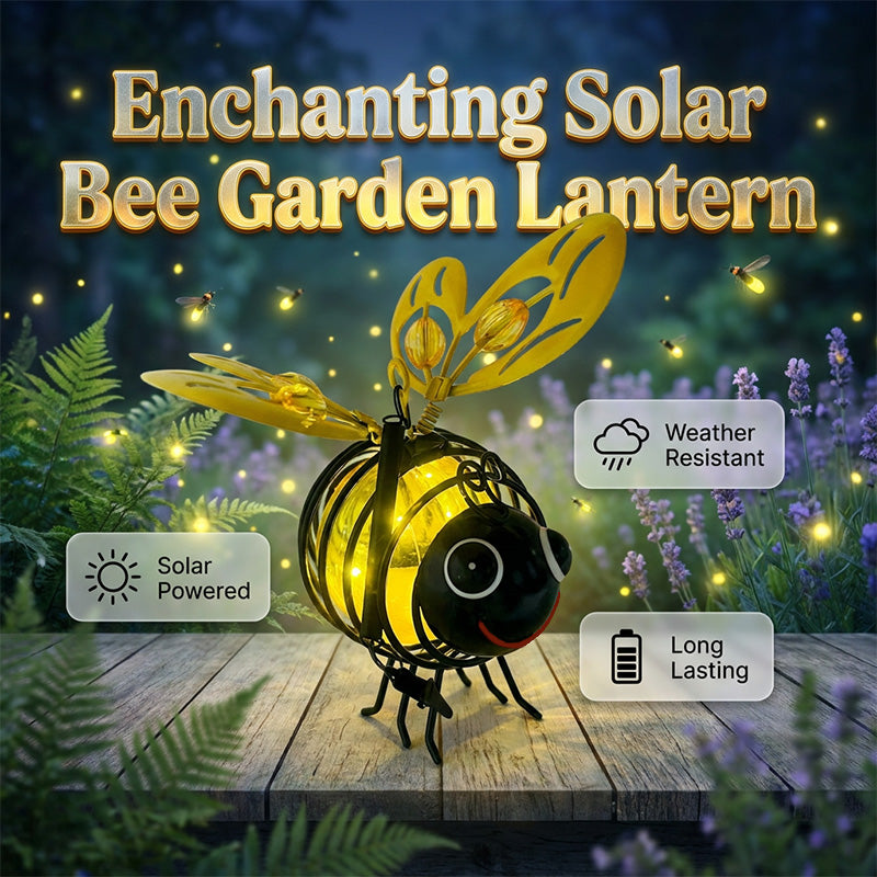 🐝PROMO FLASH 50%🌸Lumière Abeille Solaire Suspendue – Métal, Allumage Auto Crépuscule, Résiste Intempéries, 6-12h d'Éclairage, Idéale Jardin & Balcon 🏡✨