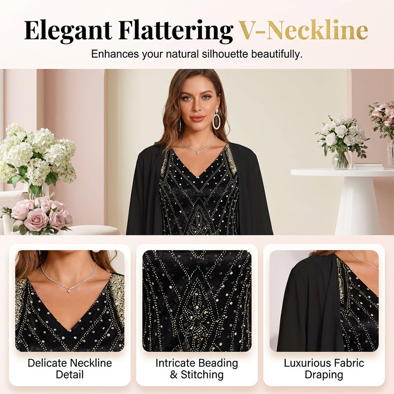 🔥Offre à durée limitée – Ensemble 2 pièces pour femme : robe imprimée à manches longues et cardigan