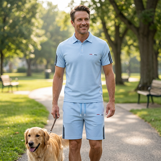 🏆 50 % DE RÉDUCTION EN CE MOMENT ! 🔥 Ensemble short et t-shirt à manches courtes décontracté pour homme