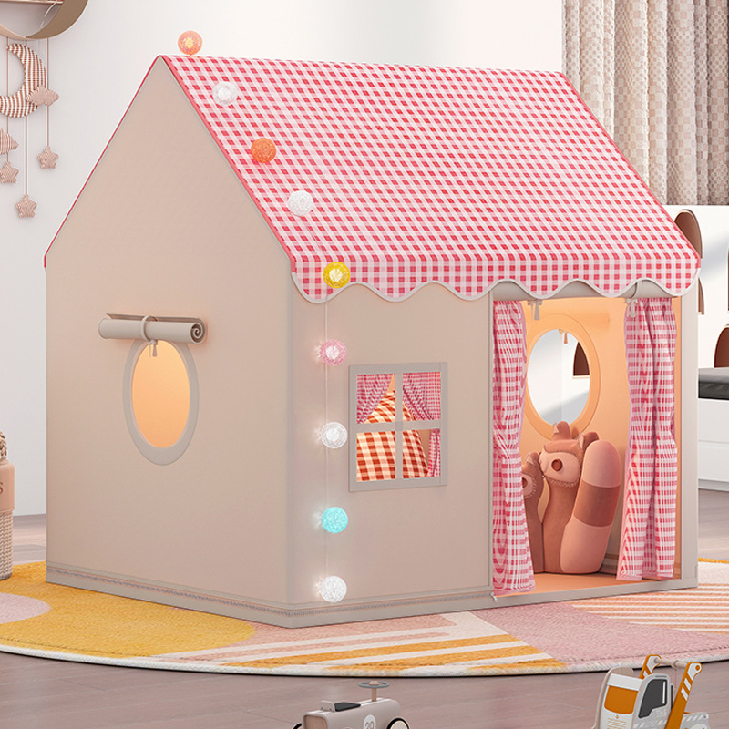 🏰Tente Jeu Enfants Château – Spacieuse Facile Montage Secondes, Tissu Respirant Intérieur Extérieur Toutes Saisons, Stimule Imagination Créativité Jeu Symbolique · Gris Rose Jaune ✨