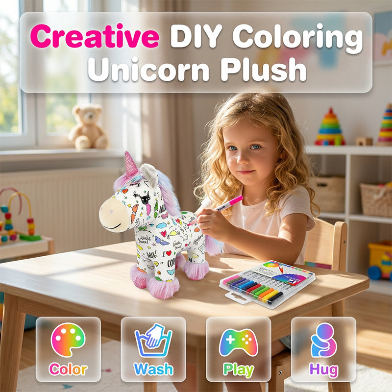Kit de peluche licorne à colorier soi-même