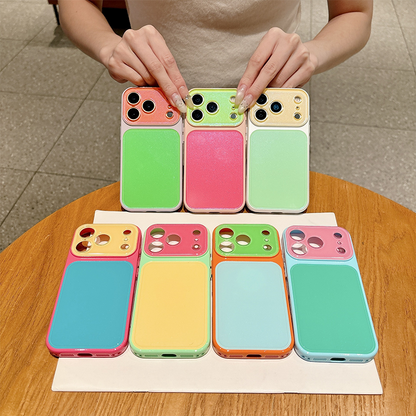 Coque de Téléphone Acrylique Dopamine à Blocs de Couleurs Contrastantes