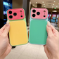 Coque de Téléphone Acrylique Dopamine à Blocs de Couleurs Contrastantes