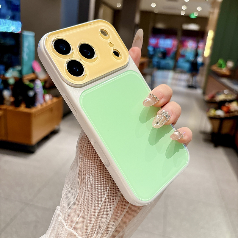 Coque de Téléphone Acrylique Dopamine à Blocs de Couleurs Contrastantes